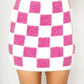 Fuzzy Checkered Skirt - DAVERRI FASHIONS