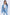 American Bazi Full Size Painted Back Distressed Denim Jacket Blue S