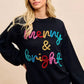 BiBi Tinsel Lettering Christmas Sweater - DAVERRI FASHIONS