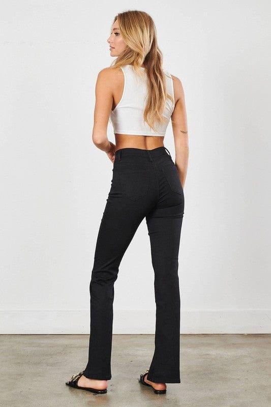 High Rise Slit Black Bootcut Jeans Jeans