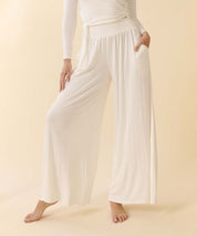 Smocked Waist Organic Bamboo Palazzo Pants Pants