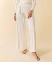 Smocked Waist Organic Bamboo Palazzo Pants IVORY Pants