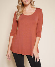 BAMBOO ELBOW TUNIC T RUST