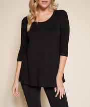 BAMBOO ELBOW TUNIC T BLACK