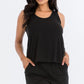 Basic Comfy Tank Top Mini Casual Shorts Set Black Short Sets