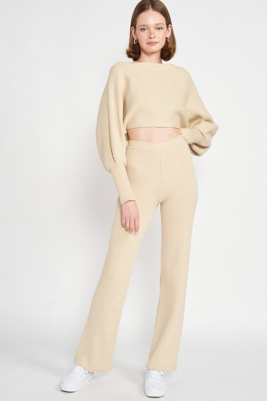 Dolman Sleeve Cropped Sweater | Sweaters Daverri Fashions