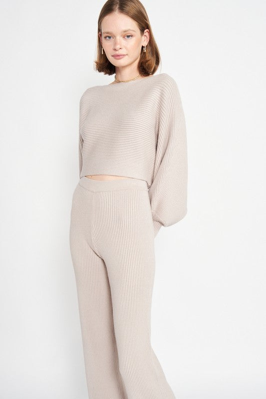 Dolman Sleeve Cropped Sweater | Sweaters Daverri Fashions