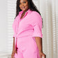 Double Take Textured Shirt and Elastic Waist Shorts Set Outfit Sets