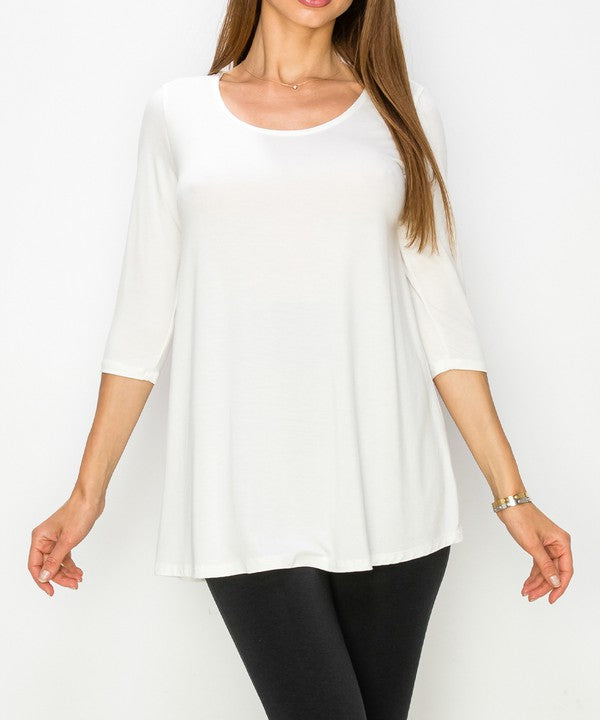 BAMBOO ELBOW TUNIC T IVORY