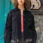 POL Oversized Frayed Edge Shacket BLACK Shackets