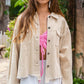 POL Oversized Frayed Edge Shacket Shackets
