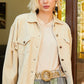 POL Oversized Frayed Edge Shacket Shackets