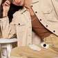 POL Oversized Frayed Edge Shacket Shackets
