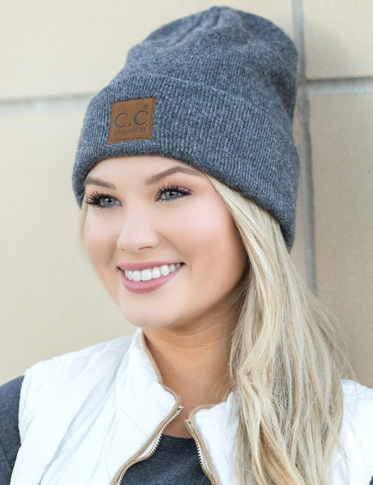 OneSize CC Heathered Boyfriend Beanie | Daverri Fashions