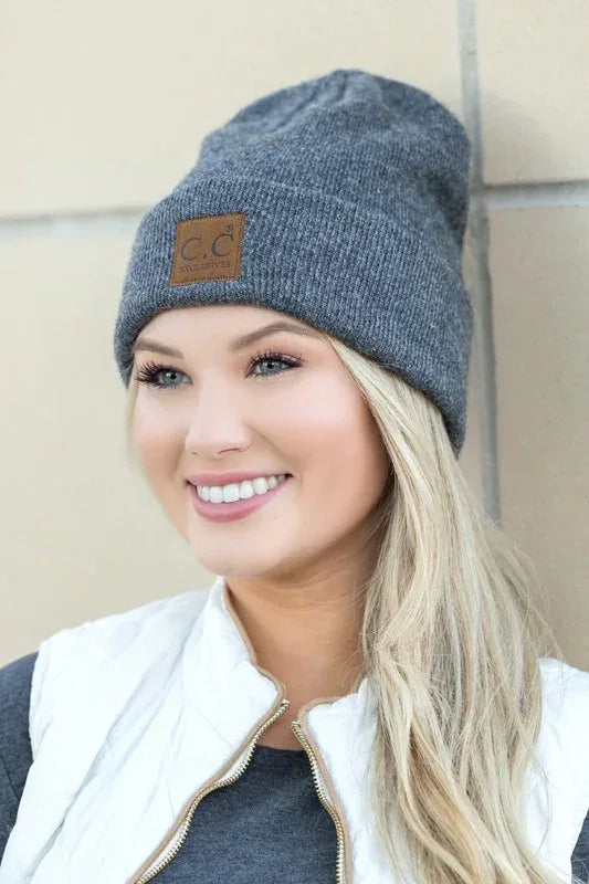 CC Heathered Boyfriend Beanie - DAVERRI FASHIONS