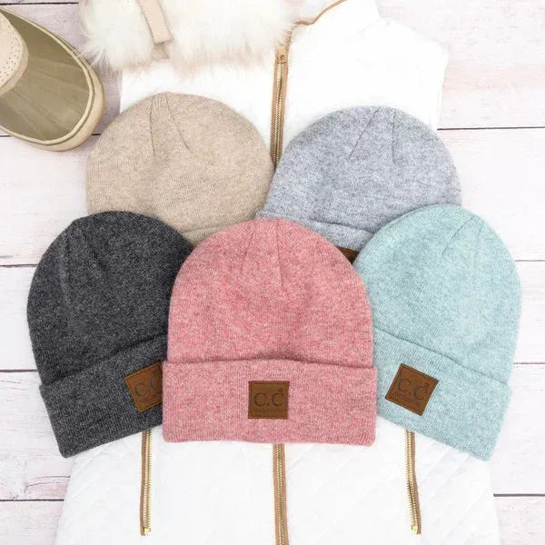 CC Heathered Boyfriend Beanie - DAVERRI FASHIONS