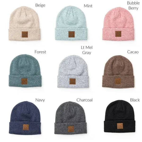 CC Heathered Boyfriend Beanie - DAVERRI FASHIONS