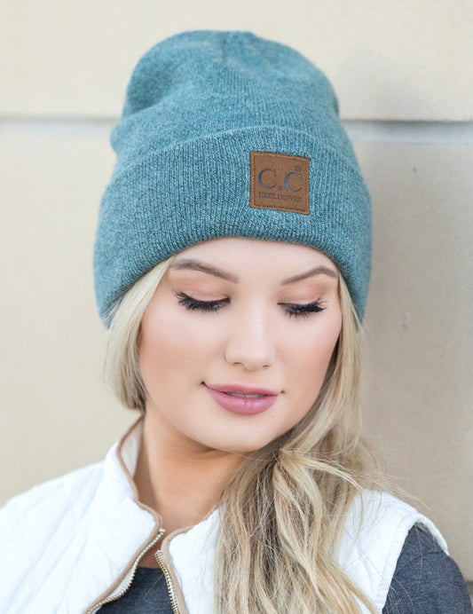 Forest OneSize CC Heathered Boyfriend Beanie | Daverri Fashions