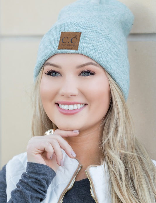 Mint OneSize CC Heathered Boyfriend Beanie | Daverri Fashions