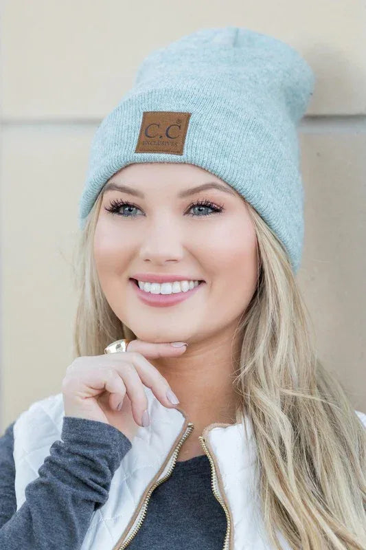 CC Heathered Boyfriend Beanie - DAVERRI FASHIONS