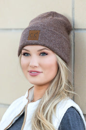 Cacao OneSize CC Heathered Boyfriend Beanie | Daverri Fashions