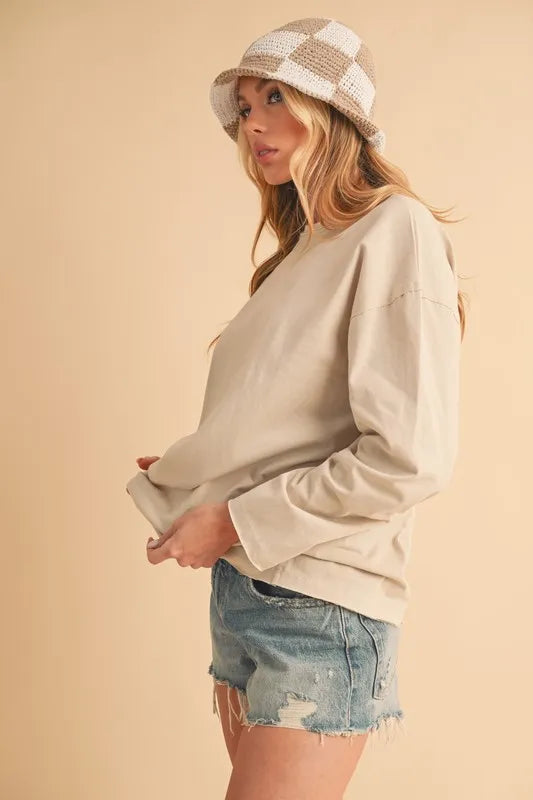Aemi+Co Round Neck Long Sleeve Top