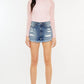 Kancan High Rise Raw Hem Denim Shorts Denim Shorts