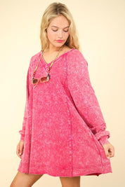 VERY J Mineral Washed Oversized A-Line Mini Dress | Mini Dresses Daverri Fashions