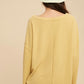 Casey Top soft yellow ribbed knit sweater with relaxed fit
