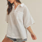Aemi + Co relaxed fit half sleeve striped cotton top small