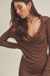 Aemi+Co Collared Cowl Neck Dress | Mini Dresses Daverri Fashions