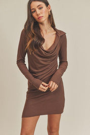 Aemi+Co Collared Cowl Neck Dress | Mini Dresses Daverri Fashions