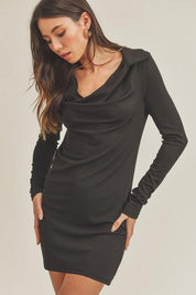 Aemi+Co Collared Cowl Neck Dress | Mini Dresses Daverri Fashions