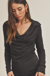 Aemi+Co Collared Cowl Neck Dress | Mini Dresses Daverri Fashions
