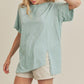 Aemi+Co Oversized Asymmetrical Side Slit Crewneck T-Shirt T-Shirts