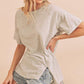 Aemi+Co Oversized Asymmetrical Side Slit Crewneck T-Shirt WHITE T-Shirts