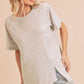 Aemi+Co Oversized Asymmetrical Side Slit Crewneck T-Shirt T-Shirts