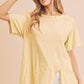 Aemi+Co Oversized Asymmetrical Side Slit Crewneck T-Shirt T-Shirts