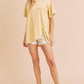 Aemi+Co Oversized Asymmetrical Side Slit Crewneck T-Shirt YELLOW T-Shirts
