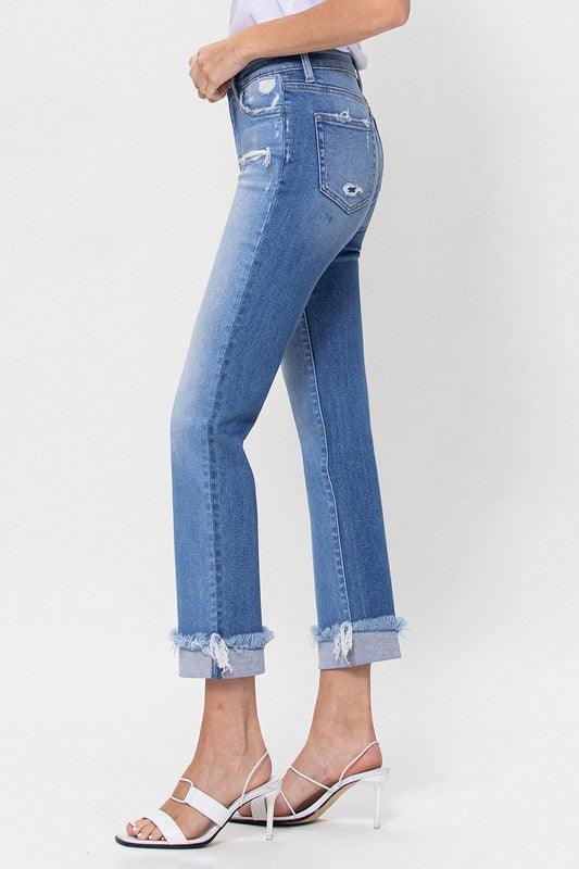 High Rise Ankle Straight Plus Jeans