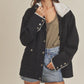 Black Aemi + Co denim jacket with white shearling collar and cuffs, large