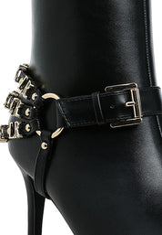 Nicene Harness Detail Stiletto Boots | Boots Daverri Fashions