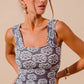 SO ME Two Tone Floral Seamless Tank Top Tank Tops