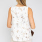 Sleeveless V-Neck Layered Bottom Abstract Top Shirts & Tops