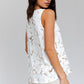 Sleeveless V-Neck Layered Bottom Abstract Top Shirts & Tops