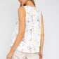 Sleeveless V-Neck Layered Bottom Abstract Top Shirts & Tops