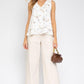 Sleeveless V-Neck Layered Bottom Abstract Top Shirts & Tops