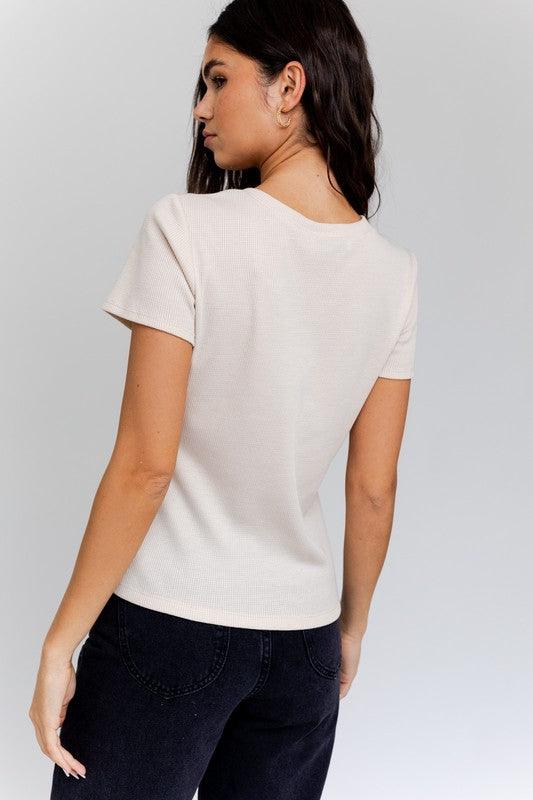 Short Sleeve Asymmetrical Top Shirts & Tops