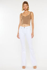 Kancan White Mid Rise Flare Jeans Jeans