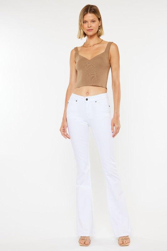 Kancan White Mid Rise Flare Jeans Jeans